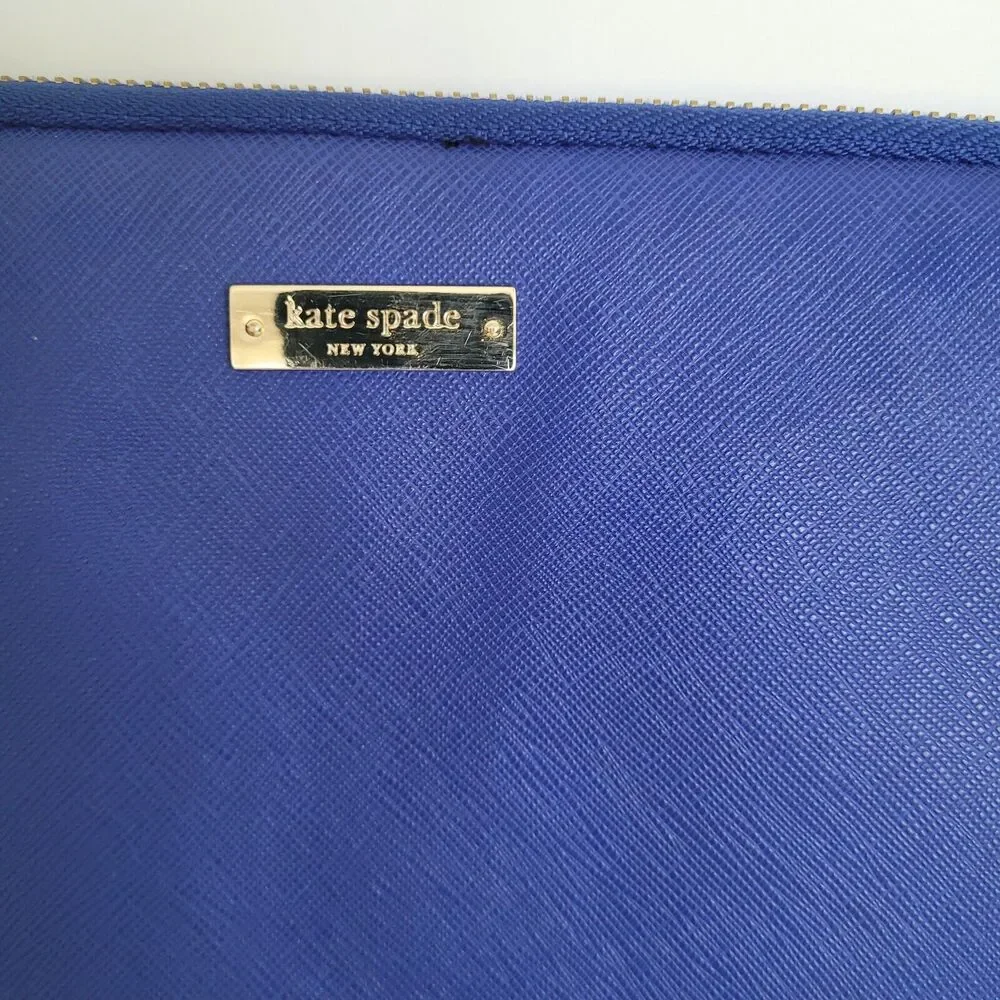 Kate Spade Slim Universal Blue Laptop Bag Sleeve Pouch‎ Zip 13Inch Padded